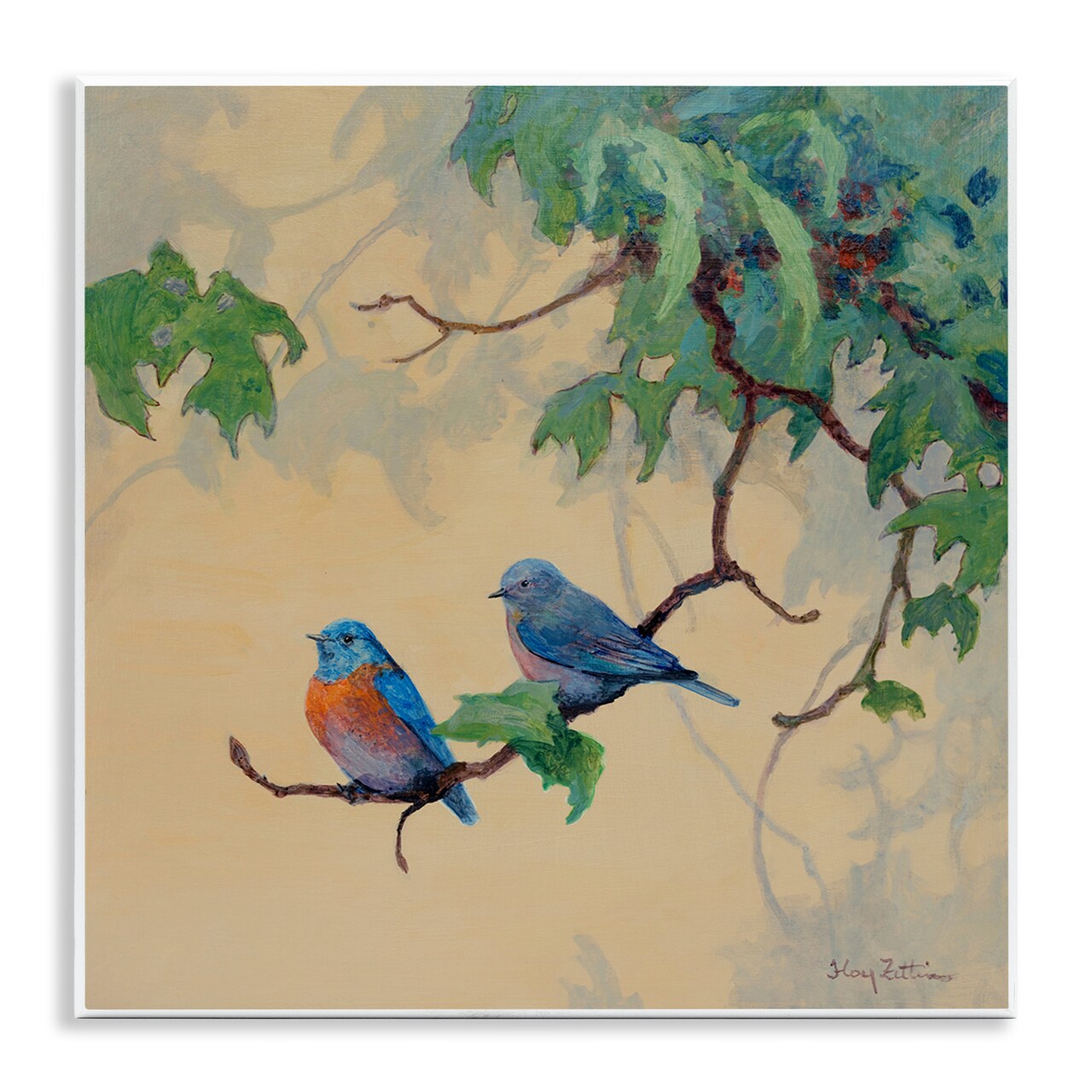 Stupell Industries Blue Birds Together Wall Plaque By Floy Zittin